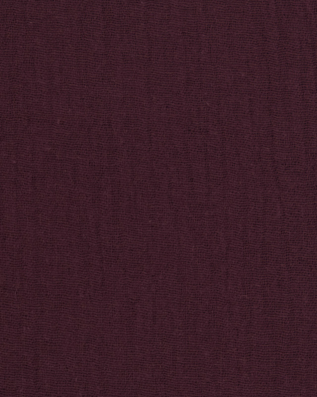 Tissu Gaze de Coton Aubergine Thaïs - Mercerine