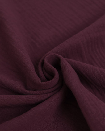 Tissu Gaze de Coton Aubergine Thaïs - Mercerine