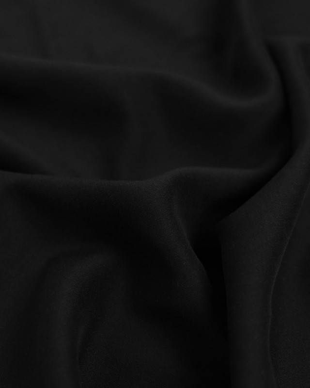 Voile de Viscose Noir Laura - Mercerine