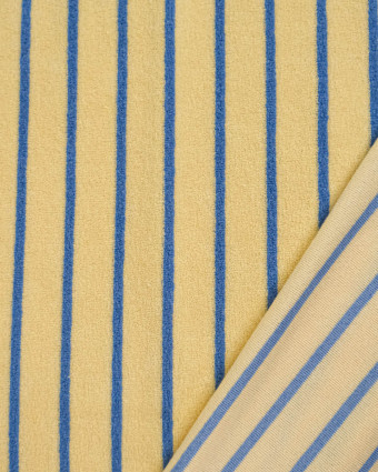 Jersey Mini Eponge Fines Rayures Beurre Jean - Mercerine