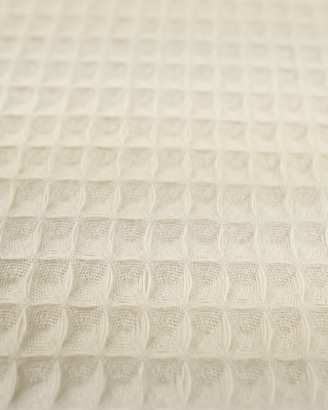 Tissus nid d'abeille beige pour peignoirs et lingettes - Mercerine