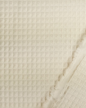 Tissus nid d'abeille beige pour peignoirs et lingettes - Mercerine