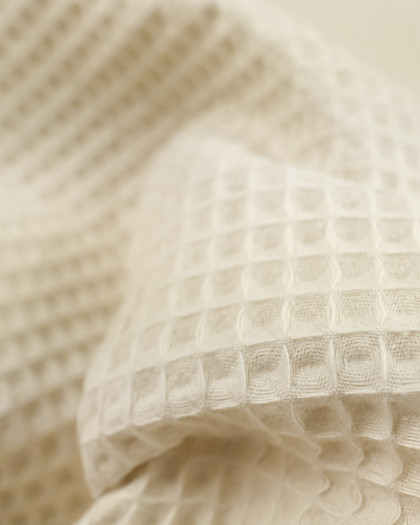 Tissu nid d'abeille Sable oeko-tex - 10cm