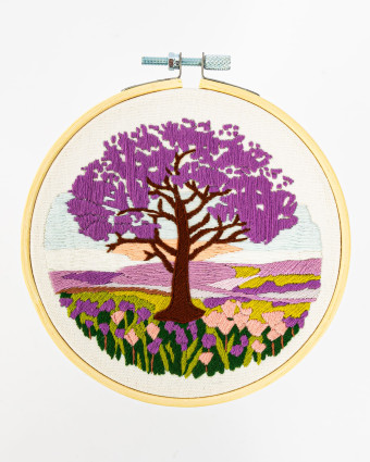Kit Broderie - Jacaranda sur la Plaine - avec Tambour 15cm - Mercerine