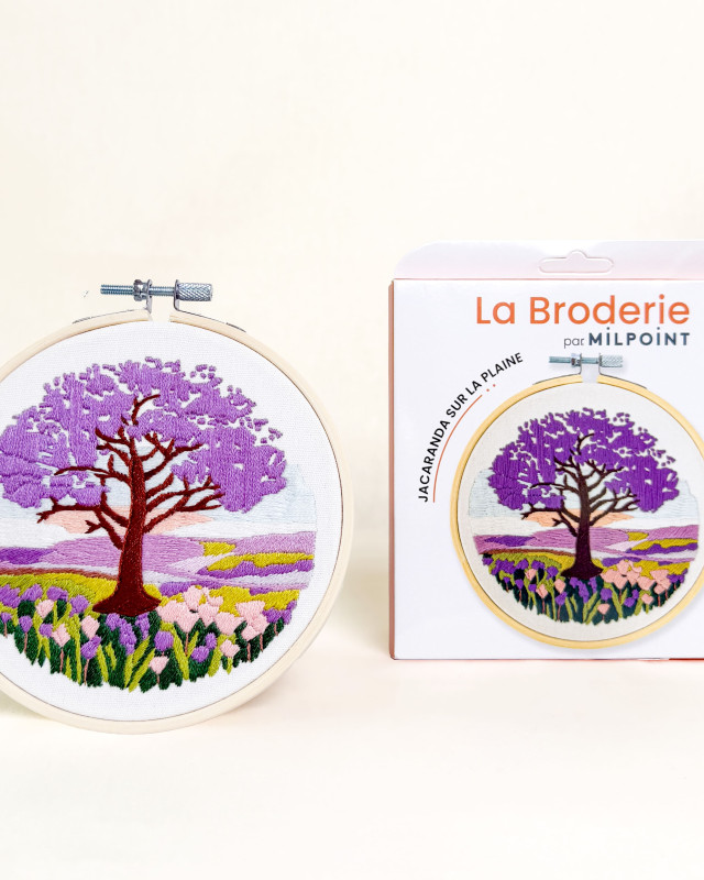 Kit Broderie - Jacaranda sur la Plaine - avec Tambour 15cm - Mercerine