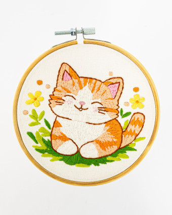 Kit Broderie - Kitty Mimi - avec Tambour 15cm - Mercerine