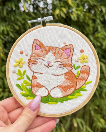 Kit Broderie - Kitty Mimi - avec Tambour 15cm - Mercerine