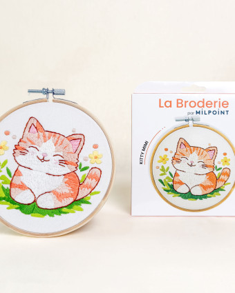 Kit Broderie - Kitty Mimi - avec Tambour 15cm - Mercerine