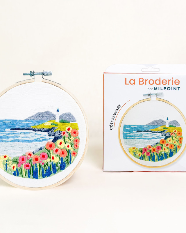 Kit Broderie - Côte Sauvage - avec Tambour 15cm - Mercerine