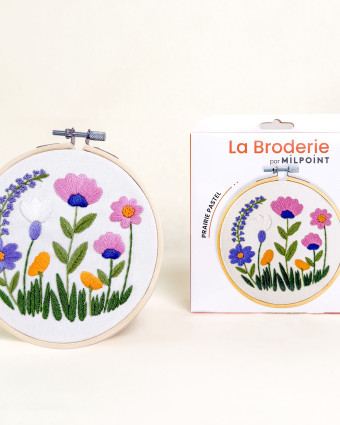 Kit Broderie - Prairie Pastel - avec Tambour 15cm - Mercerine