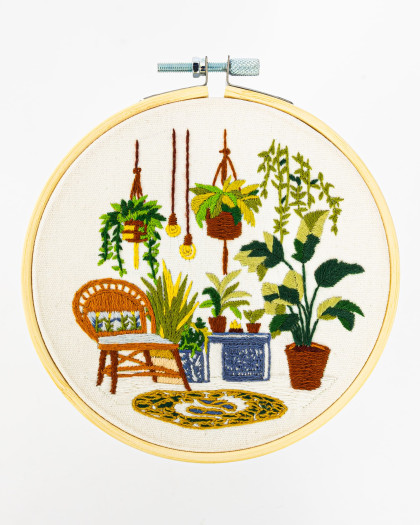 Kit Broderie - Dans la Véranda - avec Tambour 15cm - Mercerine