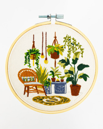Kit Broderie - Dans la Véranda - avec Tambour 15cm - Mercerine