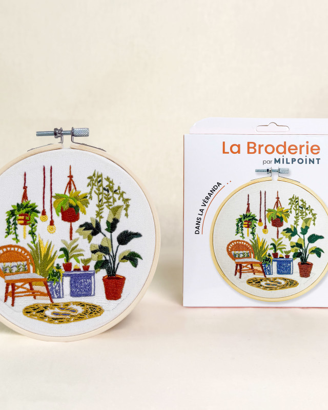 Kit Broderie - Dans la Véranda - avec Tambour 15cm - Mercerine