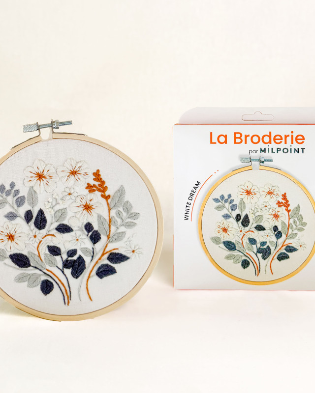 Kit Broderie - White Dream - avec Tambour 15cm - Mercerine