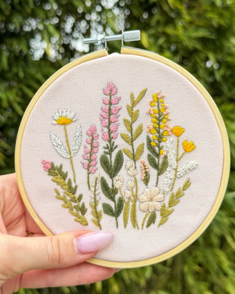 Kit Broderie - Poésie des Champs - avec Tambour 15cm - Mercerine