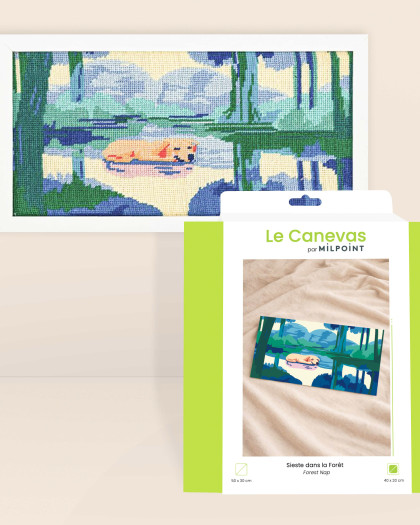 Kit Canevas Complet - Sieste dans la forêt - Mercerine