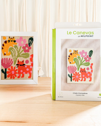 Kit Canevas Complet - Chats Champêtres - Mercerine