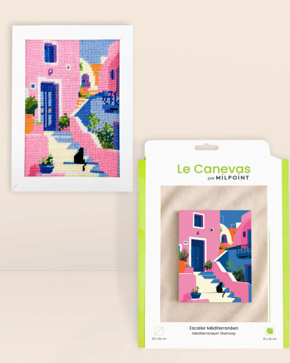 Kit Canevas Complet - Escalier Méditerranéen - Mercerine