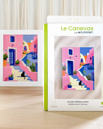Kit Canevas Complet - Escalier Méditerranéen - Mercerine