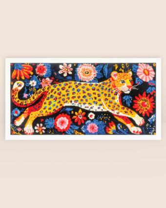 Kit Canevas Complet - Panthère aux Fleurs - Mercerine