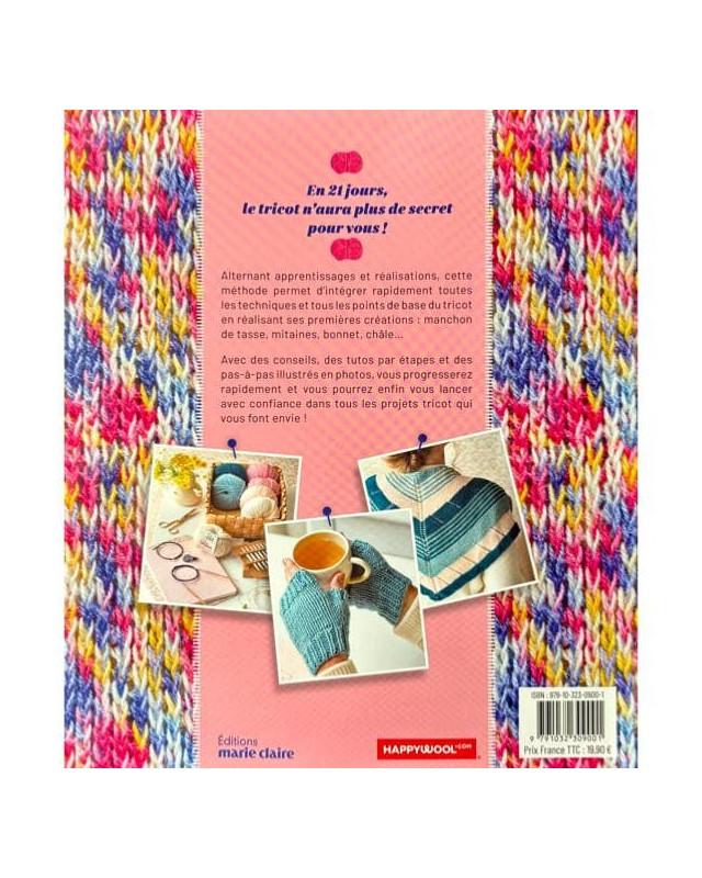 Livre Tricot - 21 jours pour apprendre à tricoter - Mercerine
