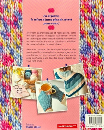 Livre Tricot - 21 jours pour apprendre à tricoter - Mercerine