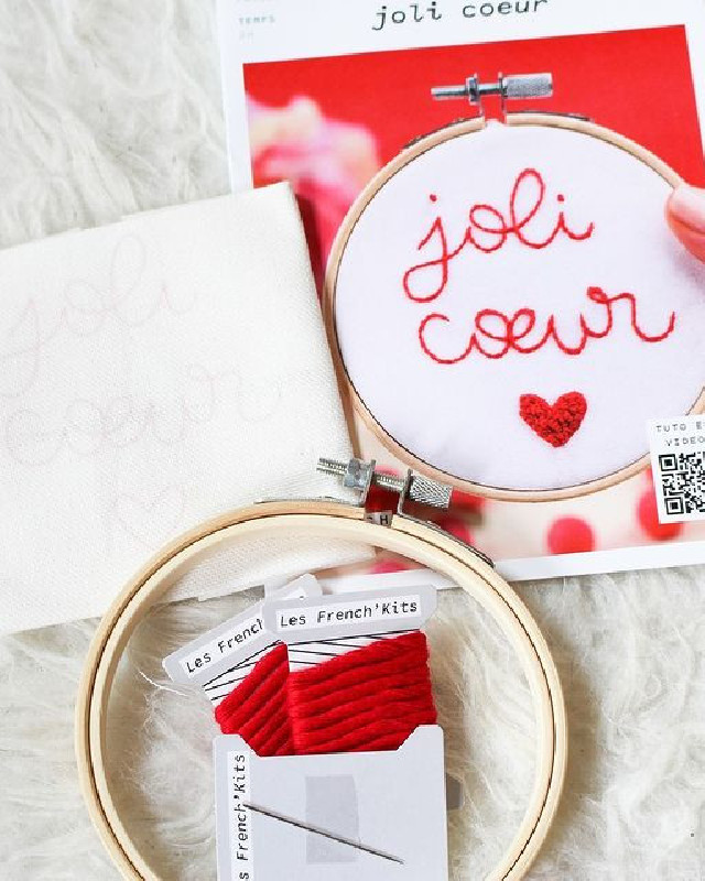 Kit French'Kit créatif broderie - Joli Cœur - Mercerine