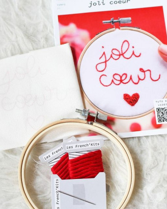 Kit French'Kit créatif broderie - Joli Cœur - Mercerine