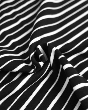 Jersey à Rayures Blanches Sur Fond Noir - Mercerine