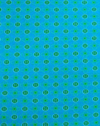 Jersey Imprimé Vert Sur Fond Bleu - Mercerine