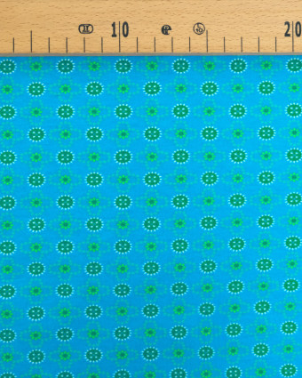 Jersey Imprimé Vert Sur Fond Bleu - Mercerine