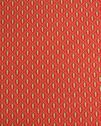 Popeline de Coton Motif Losange Pointillé Orange - Mercerine