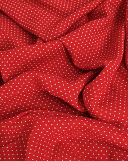 Viscose à Pois Rouge Juliette - Mercerine