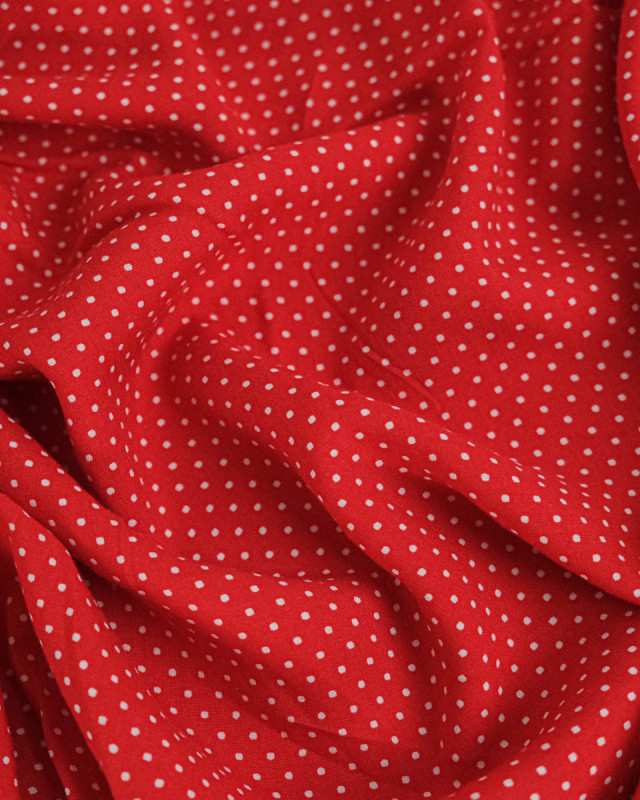 Viscose à Pois Rouge Juliette - Mercerine