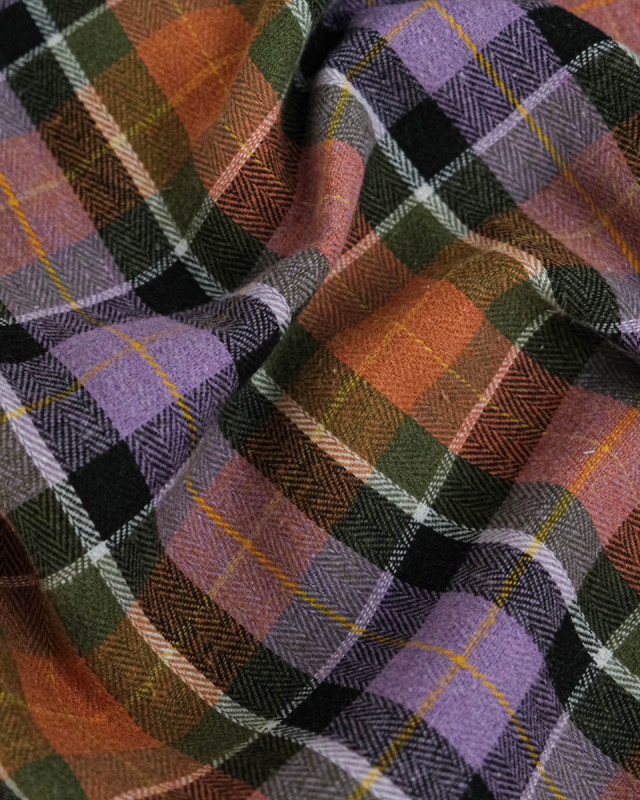 Tissu à Carreaux Lila Pêche - Mercerine