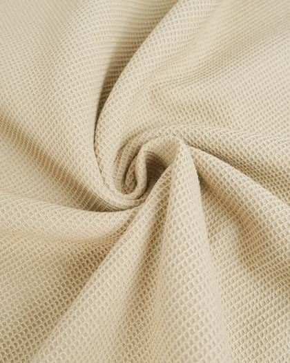 Tissu Coton Mini Waffle Ecru - Mercerine
