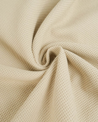 Tissu Coton Mini Waffle Ecru - Mercerine