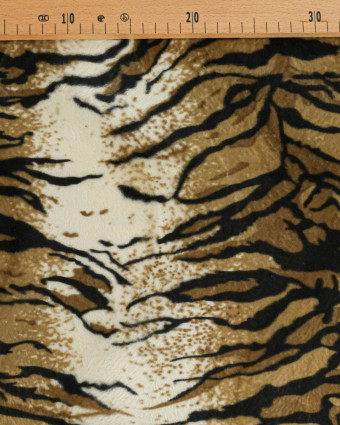 Tissu Fourrure Ras Imitation Tigre - Mercerine