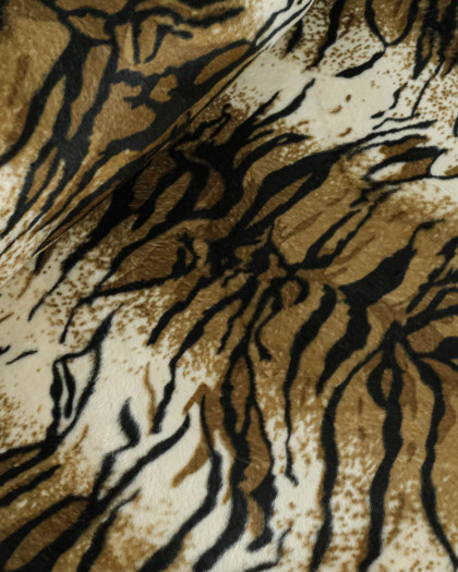 Tissu Fausse Fourrure Imitation Tigre - Mercerine