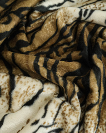 Tissu Fourrure Ras Imitation Tigre - Mercerine
