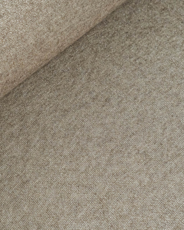 Tissu Maille Taupe Lurex Argent - Mercerine