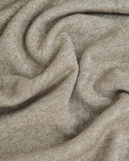 Tissu Maille Taupe Lurex Argent - Mercerine