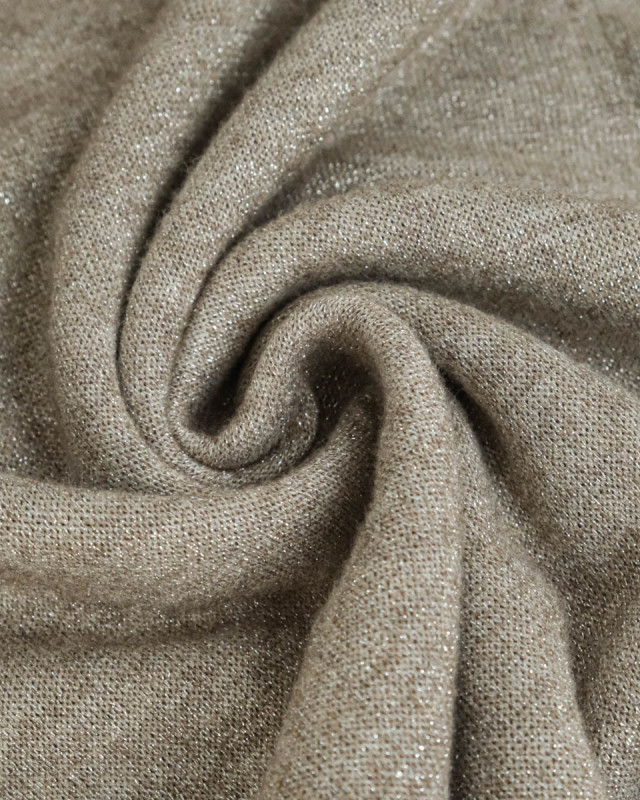 Tissu Maille Taupe Lurex Argent - Mercerine