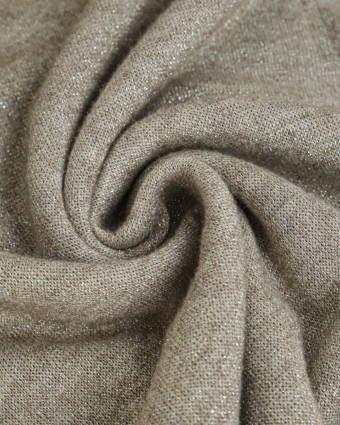 Tissu Maille Taupe Lurex Argent - Mercerine