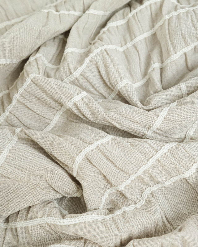 Tissu Smocks Gris Beige - Mercerine