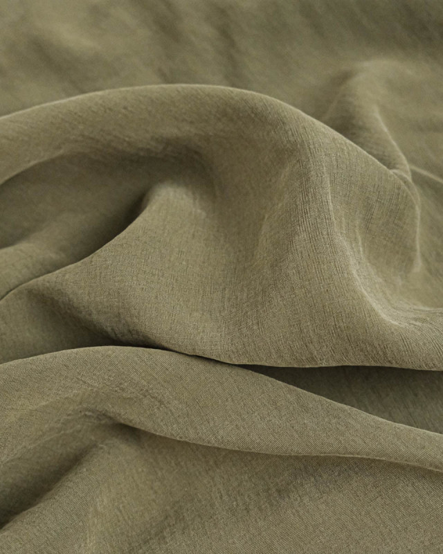 Tissu Tencel Peau de Pêche Kaki - Mercerine