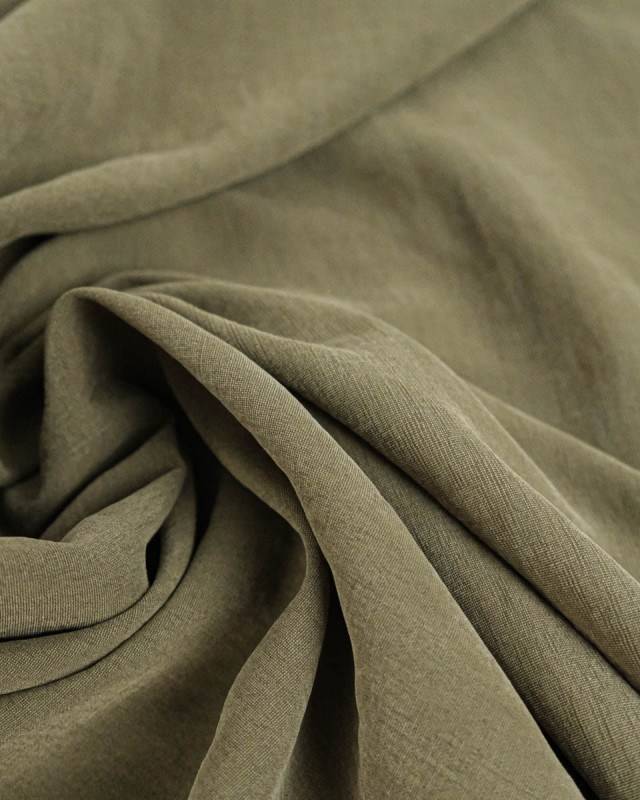 Tissu Tencel Peau de Pêche Kaki - Mercerine