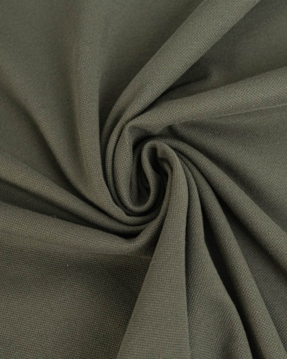 Tissu Polo Maille Piquée Kaki - Mercerine