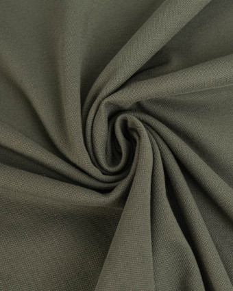 Tissu Polo Maille Piquée Kaki - Mercerine