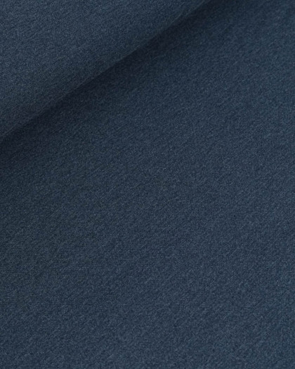 Tissu polo maille piquée bleu jean - Mercerine